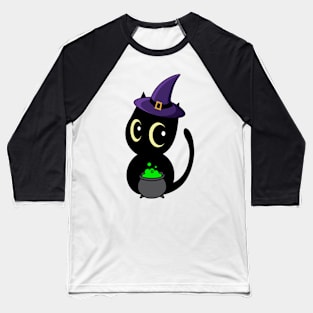 Cute Black cat is a witch Baseball T-Shirt